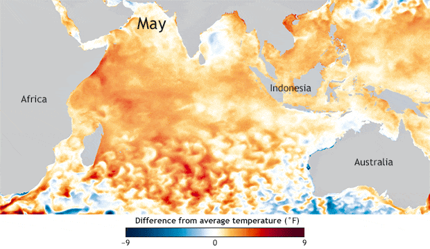 One of the strongest positive IODs on record in 2019 pushed East Africa’s short rains to 2-4 times usual levels — widespread rain, floods and landslides followed, especially in Kenya, Somalia and Ethiopia. Data: The US National Oceanic and Atmospheric Administration