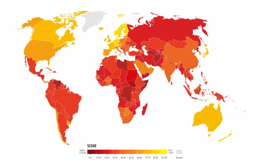 Transparency International’s Corruption Perceptions Index for 2021