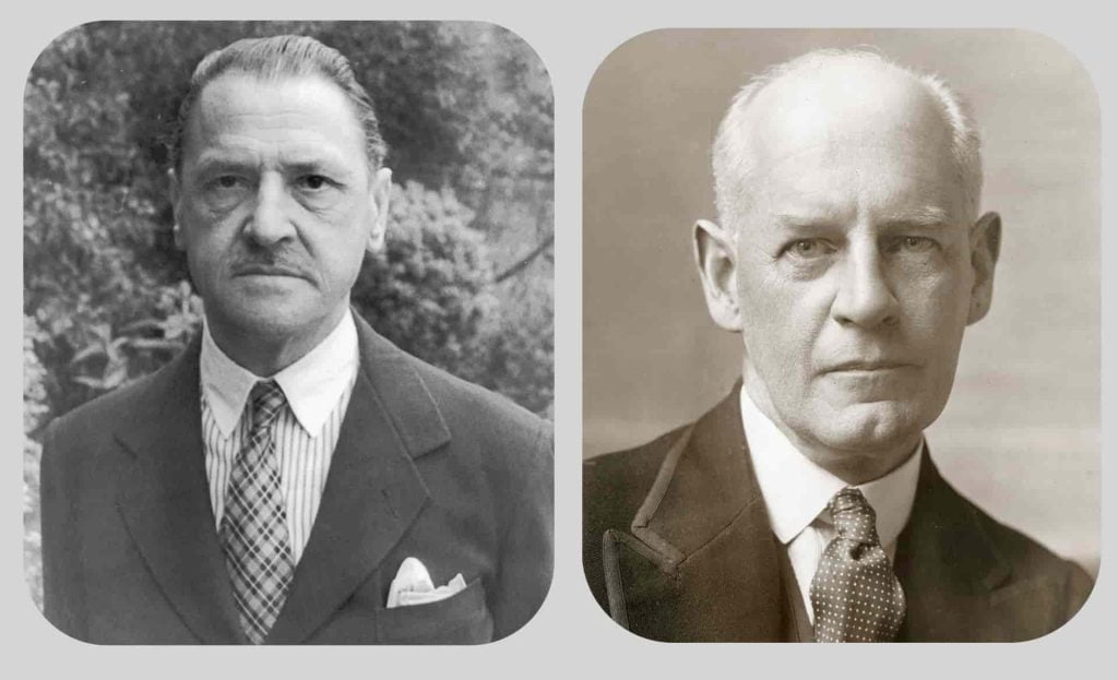 Right William Somerset Maugham, left John Galsworthy.