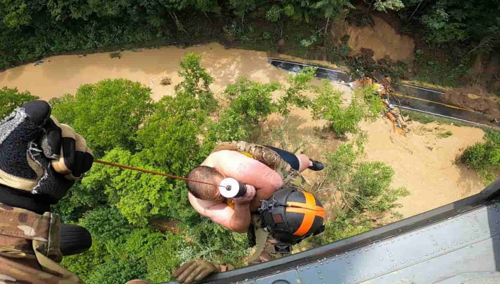 National in Kentucky saving man from flood