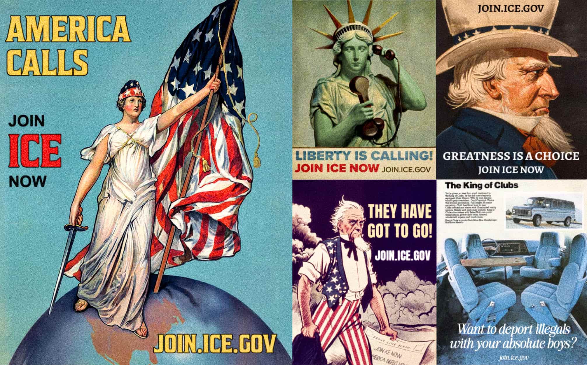 A domestic army in pictures: Inside the far-right art of ICE's recruitment ads