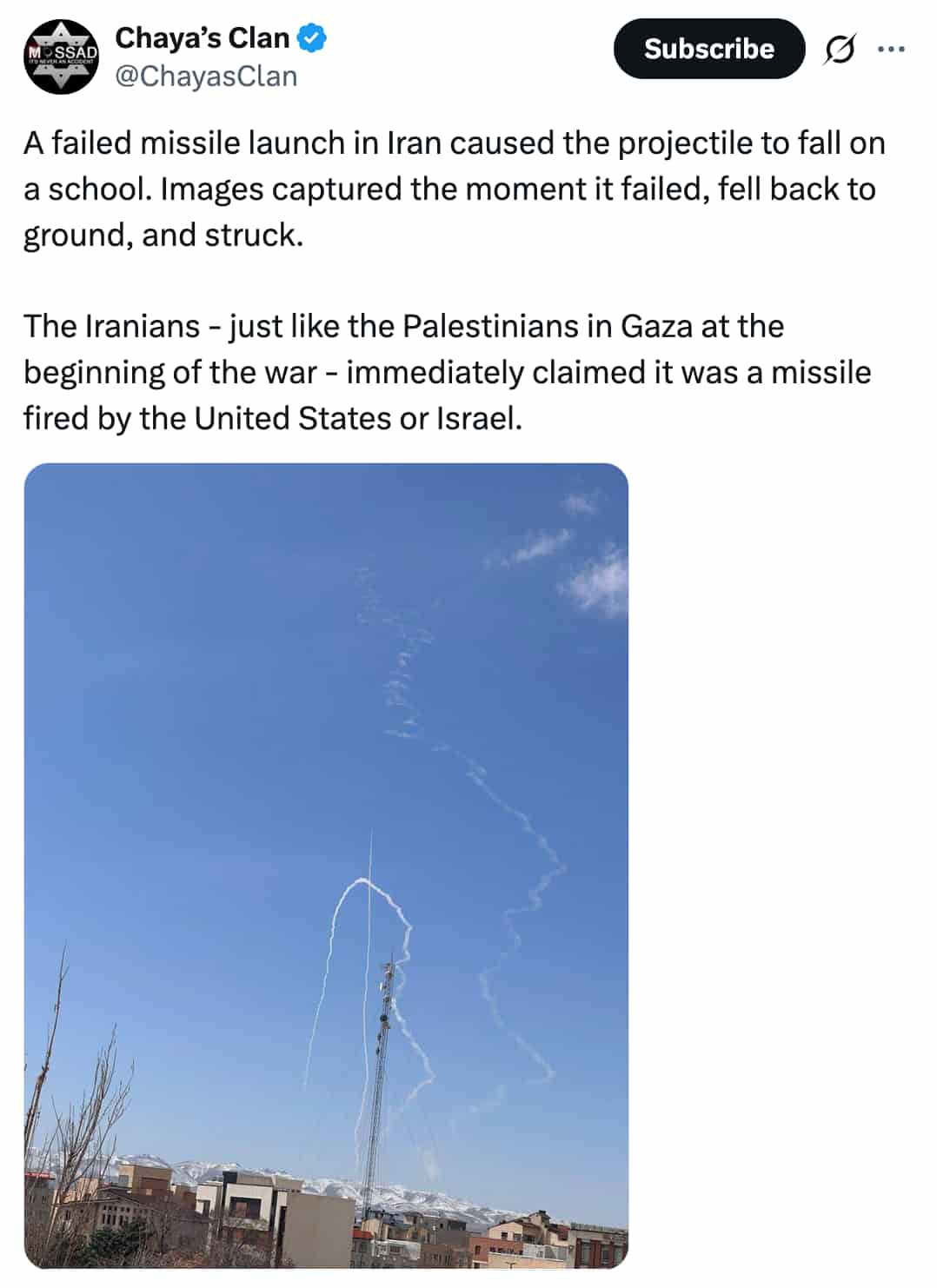 Geolocation of the snow-covered mountains proved the photo was taken 1,300km (808 miles) away in Zanjan, northwestern Iran.