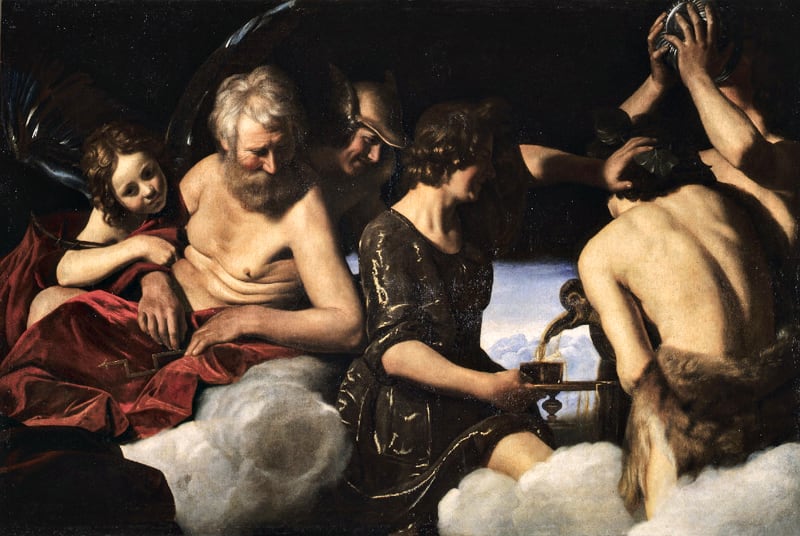 Though stylistically close to Caravaggio, Narcissus is now thought to be by Giovanni Antonio Galli, known as Spadarino, whose Banquet of the Gods features a similar figure of Ganymede.