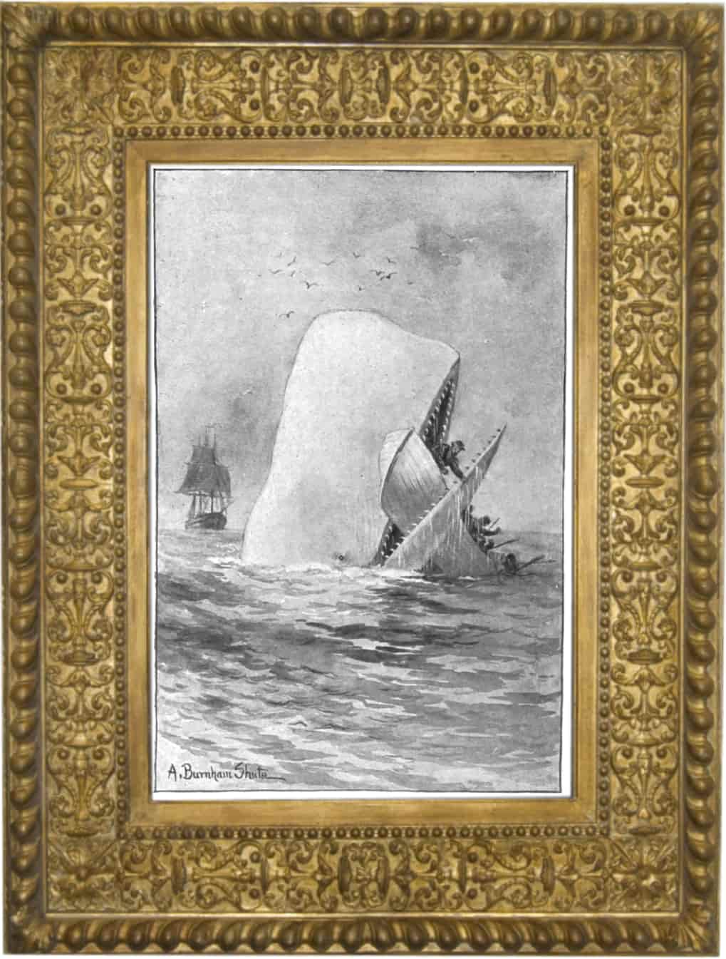 Moby Dick attacking a whaling boat © Public domain