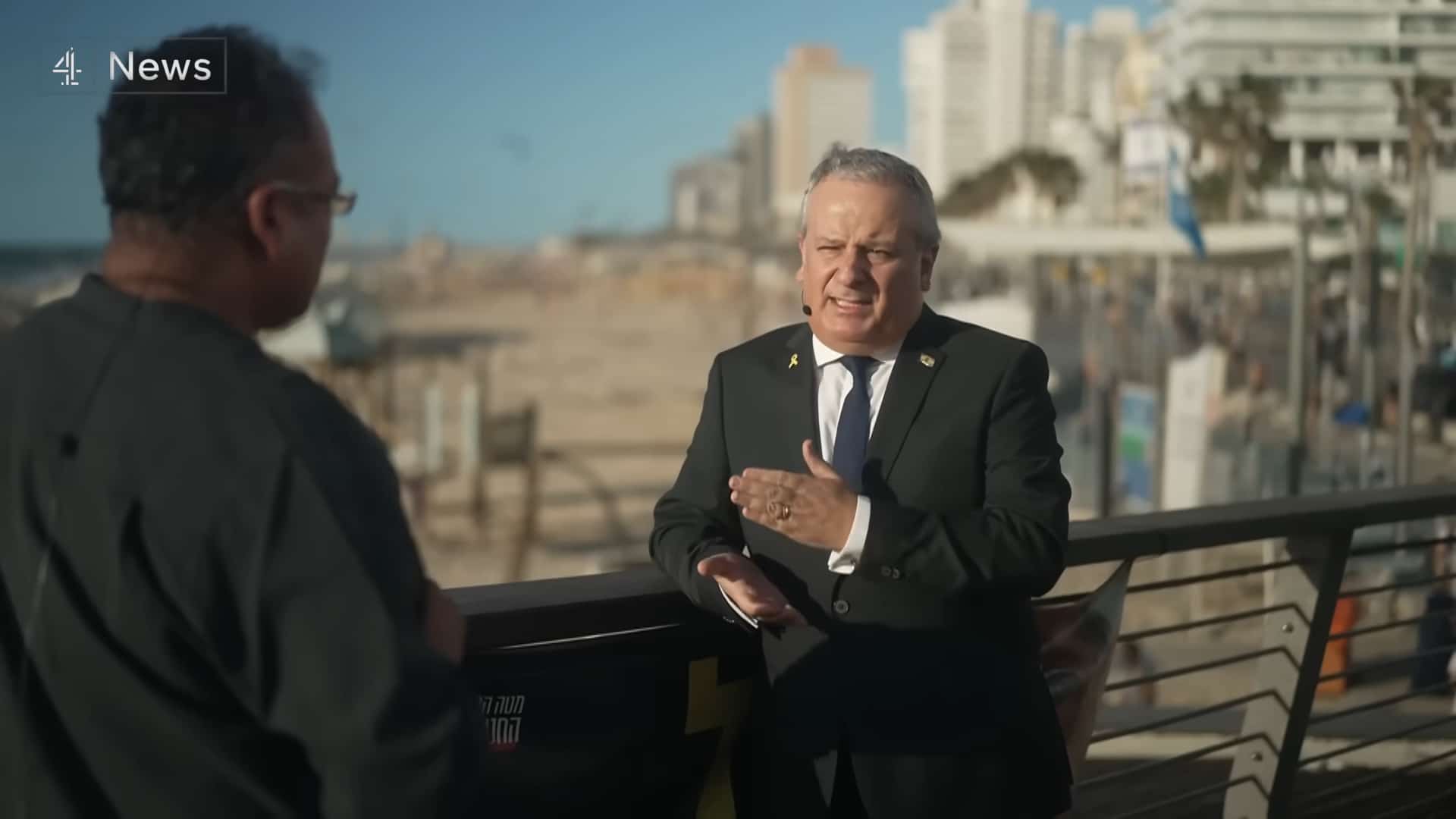 Israeli spokesperson David Mencer is freely allowed to push Israeli propoganda lines on live TV. Photo: Caption from YouTube video