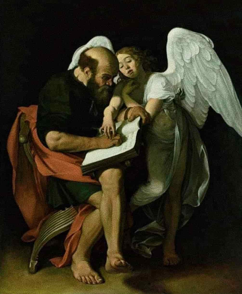 First version of Saint Matthew and the Angel: Oil on canvas, 223×183 cm, destroyed in 1945 in Berlin, formerly Kaiser Friedrich Museum